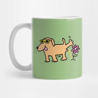 Labrador dog wearing glasses Mug